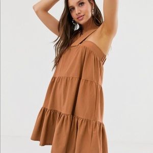 NWT ASOS Design Twist Front Mini Trapeze Dress